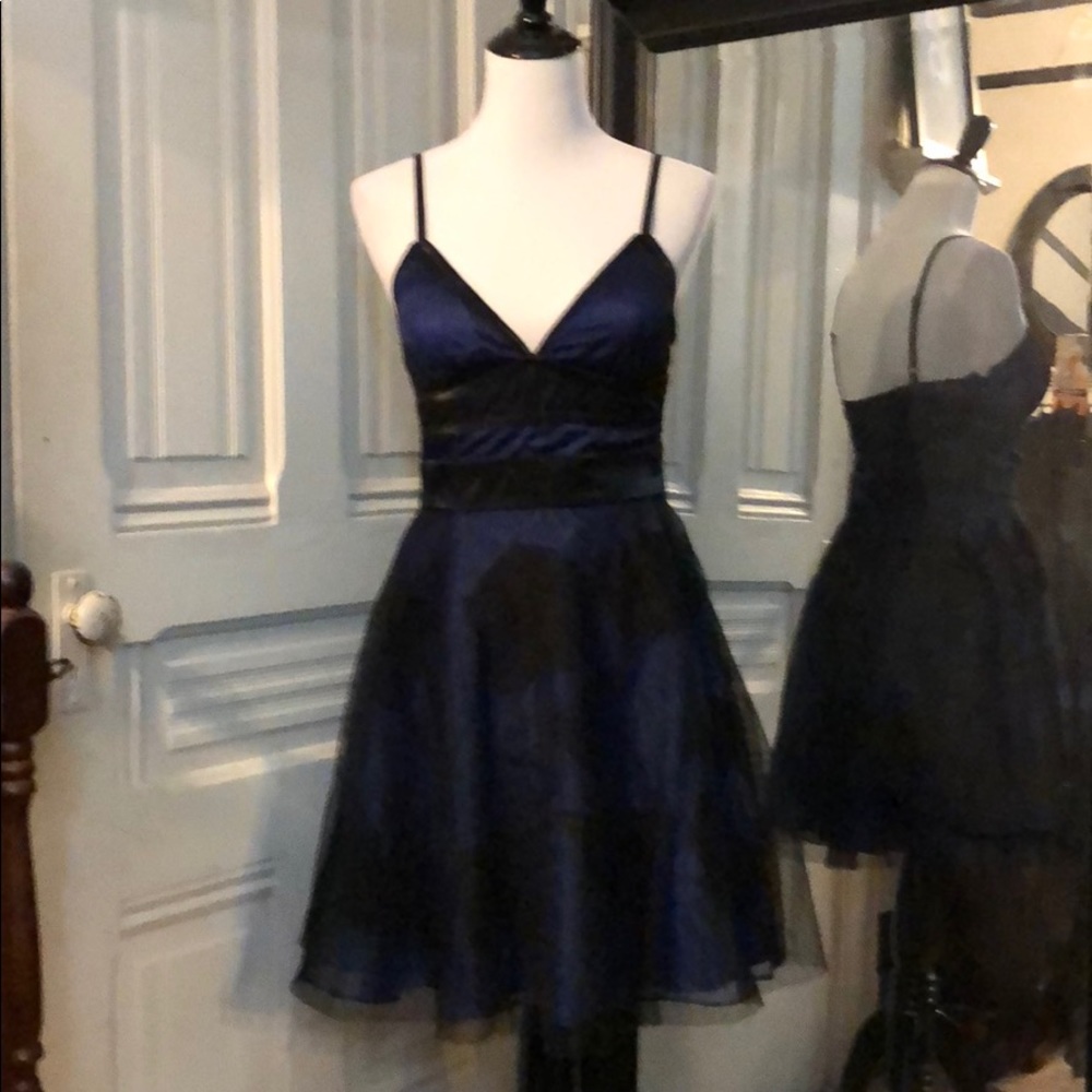 Royal blue fit and flare lace dress hot topic